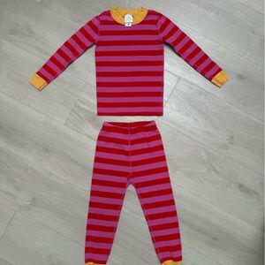 Hanna Andersson Pink and Red Striped Pajama Set